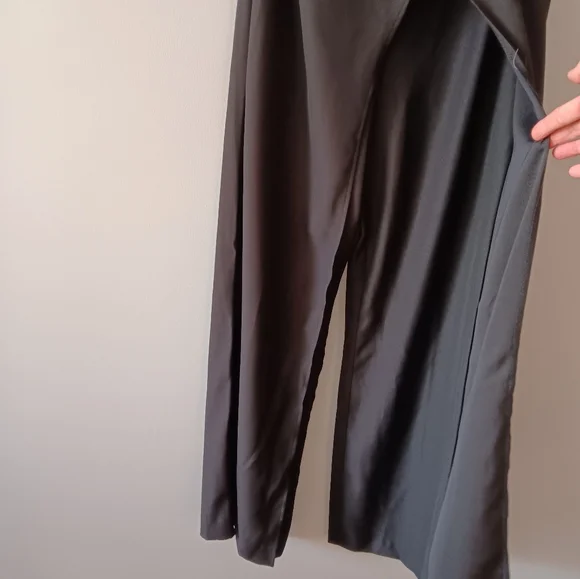 Venus One-Shoulder Draped Front Black Special Occasion Jumpsuit, Women's 10 - Picture 5 of 13